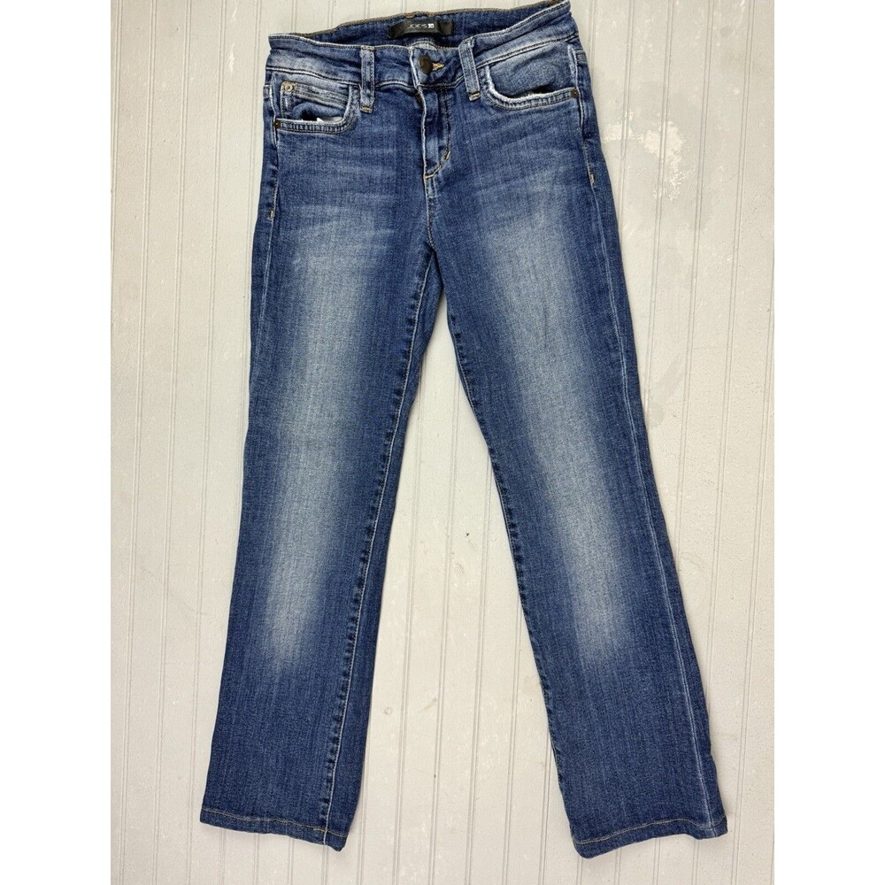 Joes Size 24 Womens Crop Jeans Stretch Low Rise Skinny Med Wash